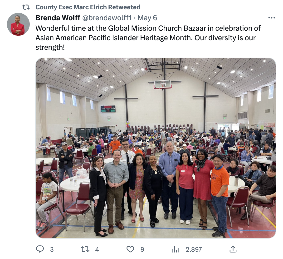 Tweet- county officials at an Asian cultural event.